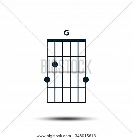 G, Basic Guitar Chord Chart Icon Vector Template