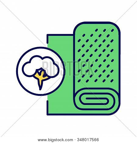 Cotton Fabric Color Line Icon. Cloth Made From Natural Fiber That Comes From The Seedpod Of The Cott
