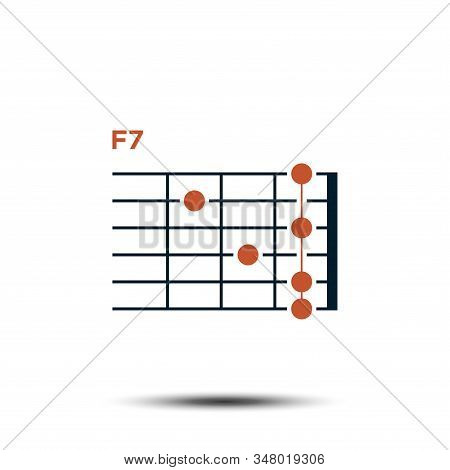 F7, Basic Guitar Chord Chart Icon Vector Template