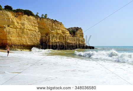 Senhora Da Rocha, Algarve, Portugal - October 2, 2014 : Senhora Da Rocha Cliff On The Algarve Coast 