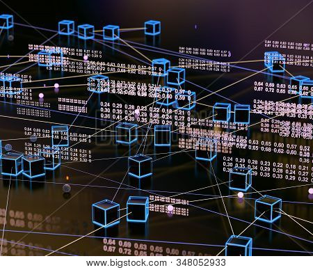 Abstract And Digital Image Related To Cyber Security .data Volume Analysis And Computer Science Indu