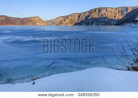 Landscape In The Danube Gorges. Cazanele Mari Seen From The Romanian Side