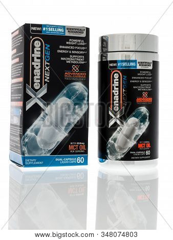 Winneconne, Wi - 27 January 2020 : A Package Of Xenadrine Next Gen Weight Loss Pills On An Isolated 