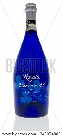 Winneconne, Wi - 27 January 2020 : A Bottle Of Risata Moscato Wine On An Isolated Background