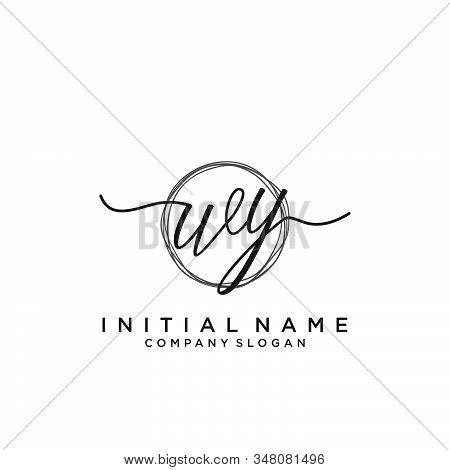 Wy Initial Handwriting Logo With Circle Template Vector.