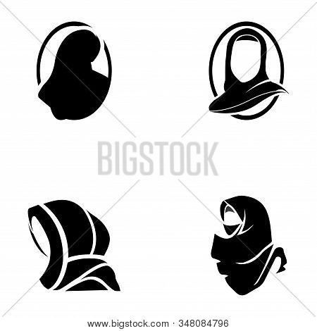 Muslimah Hijab Logo Template Vector Illustration Design