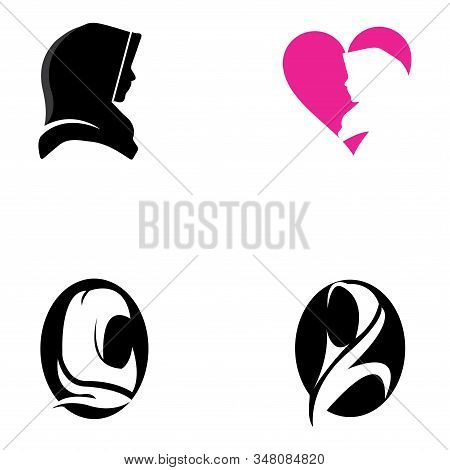 Muslimah Hijab Logo Template Vector Illustration Design