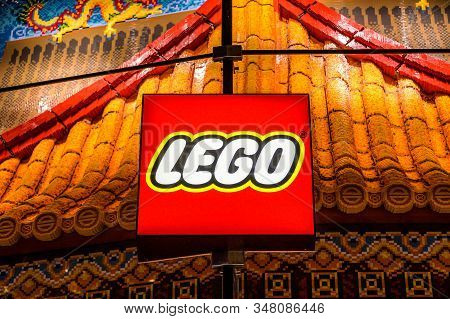 30.01.2019 Bejing China: Lego Logo Of Flagship Store In Peoples Shopping Square