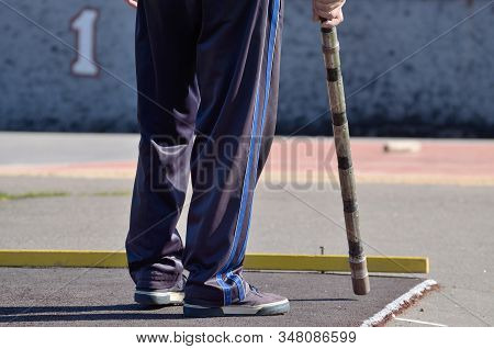 Gorodki - A Russian Folk Sports Game. In This Game You Need Specific Distances To Smash Figures Made