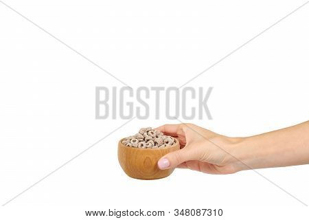 Loop Cereal, Breakfast Food. Crunchy Snack With Oat And Corn.