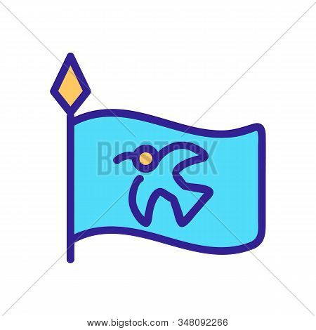 Flag Coat Of Arms Icon Vector. Thin Line Sign. Isolated Contour Symbol Illustration