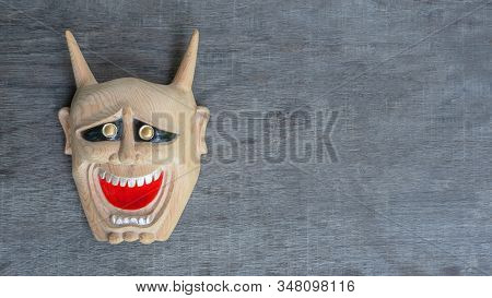 Hannya,face Of Traditional Japanese Theater Masks Made Of Wood