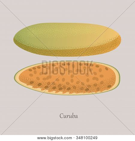 Kuruba Sweet Tropical Fruit Whole And Cut.
