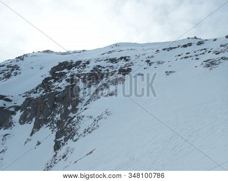 Winter Alpine Landscape For Skitouring In Stubaier Alps In Austria