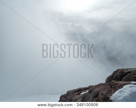 Winter Alpine Landscape For Skitouring In Stubaier Alps In Austria