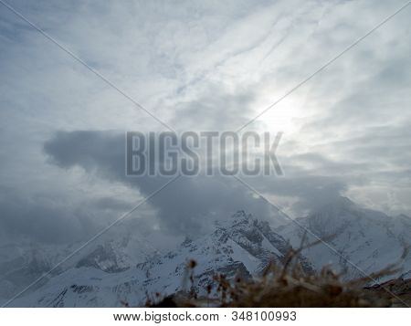 Winter Alpine Landscape For Skitouring In Stubaier Alps In Austria