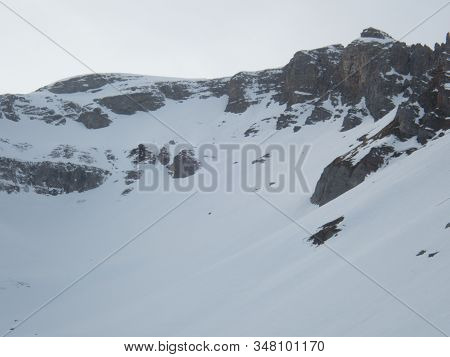 Winter Alpine Landscape For Skitouring In Stubaier Alps In Austria