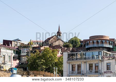 Tbilisi, Georgia, October 14, 2019 : Queen Darejan Palace, Aka Sachino Palace And A Small Convent Lo