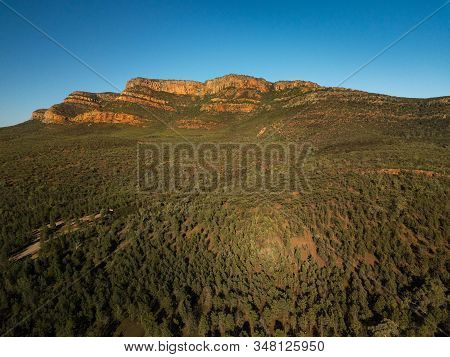 Aerial Of Rawnsley Bluff Part Of Wilpena Pound In Flinders Ranges