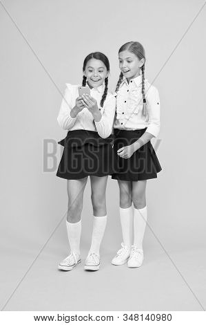 Internet Is Wonderful Resource But Access To It Has Hazards For Kids. Girls School Uniform Using Sma