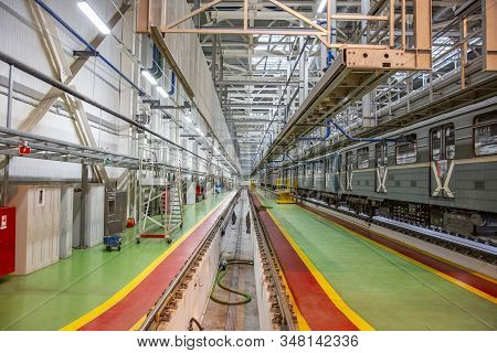 Subway Train Service Depot. Moscow, Russia