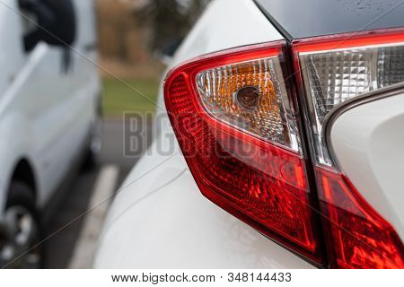 Close Up Picture Of A Cars Tail Light