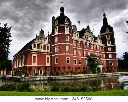 Fürst/prince Pückler Castle In Bad Muskau With Clouds