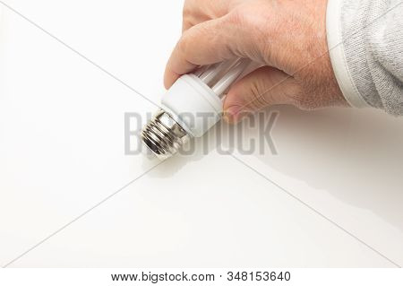 Energy Saving Light Bulb And White Color, Daylight