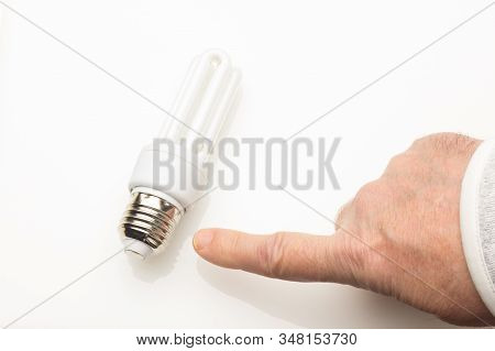 Energy Saving Light Bulb And White Color, Daylight