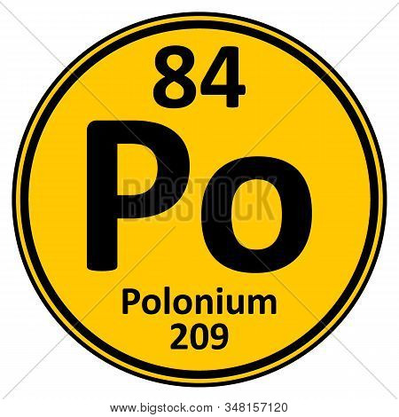 Periodic Table Element Polonium Icon On White Background. Vector Illustration.
