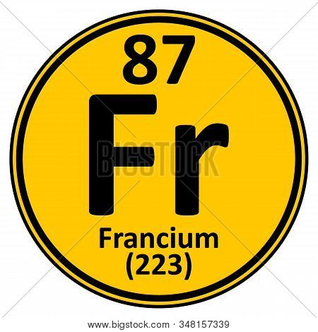 Periodic Table Element Francium Icon On White Background. Vector Illustration.