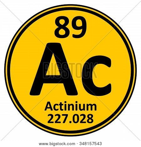 Periodic Table Element Actinium Icon On White Background. Vector Illustration.