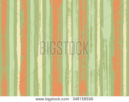 Watercolor Strips Seamless Vector Background. Striped Tablecloth Textile Print. Torn Paper Effect Et