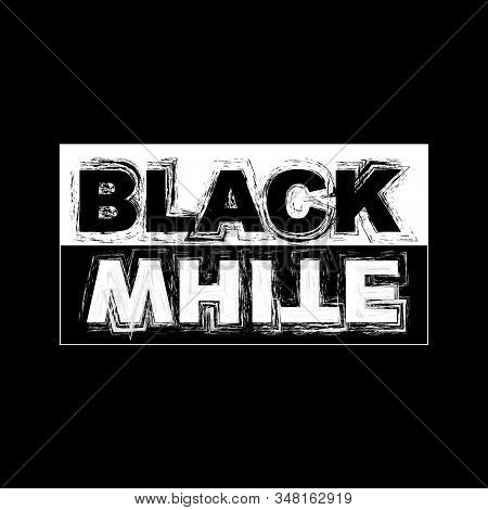 T Shirt Typography Graphic With Quote Black White. Fashion Stylish Print For Sports Wear. Template F
