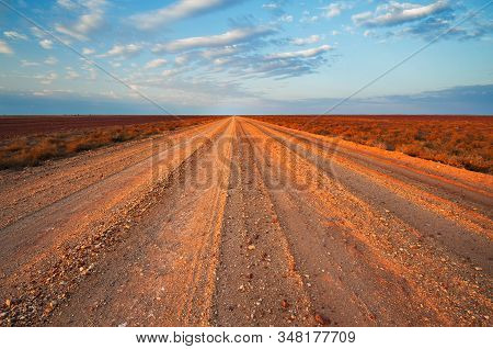 Vastness Of Birdsville Track In The Desert Of South Australia