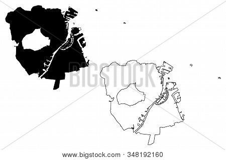 Copenhagen City (kingdom Of Denmark) Map Vector Illustration, Scribble Sketch City Of Kobenhavn Map