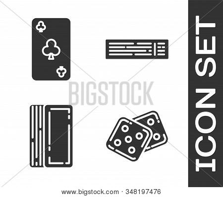 Set Game Dice, Playing Card With Clubs Symbol, Deck Of Playing Cards And Deck Of Playing Cards Icon.