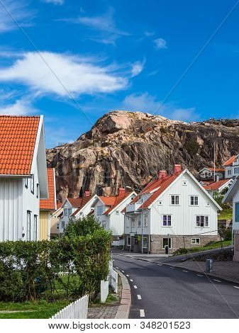 View To The City Fjaellbacka In Sweden.