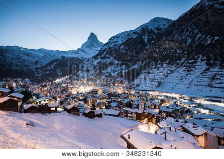 amazing view of Matterhorn peak from Zermatt