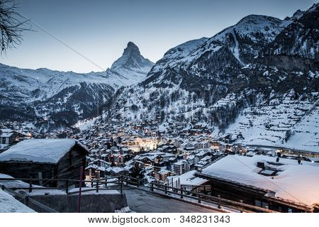 amazing view of Matterhorn peak from Zermatt