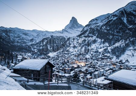 amazing view of Matterhorn peak from Zermatt