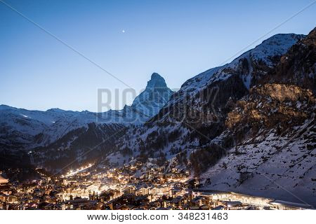 amazing view of Matterhorn peak from Zermatt