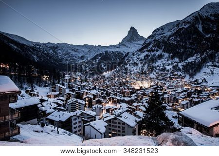 amazing view of Matterhorn peak from Zermatt