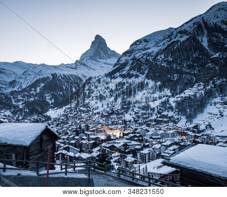 amazing view of Matterhorn peak from Zermatt