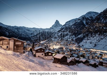 amazing view of Matterhorn peak from Zermatt