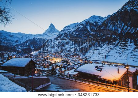 amazing view of Matterhorn peak from Zermatt