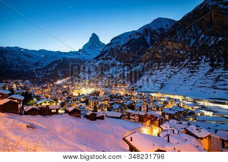 amazing view of Matterhorn peak from Zermatt
