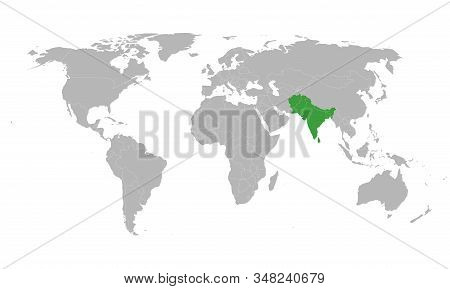 South Asian Association For Regional Cooperation Countries Map. Perfect For Backgrounds, Backdrop, S