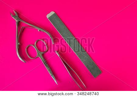 A Set Of Cosmetic Tools For Manicure And Pedicure
