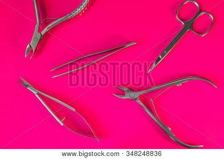 A Set Of Cosmetic Tools For Manicure And Pedicure